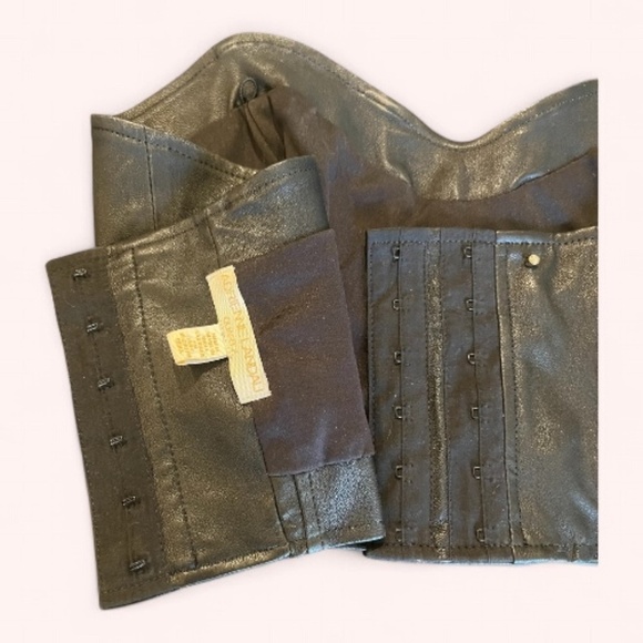 Adrienne Landau 100% Lamb Leather Bustier Edgy Chic Corset Top Black Size M - Picture 7 of 8